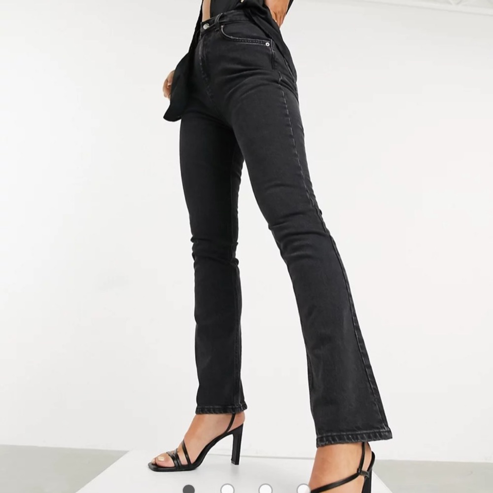 ASOS high rise black slightly flared jeans